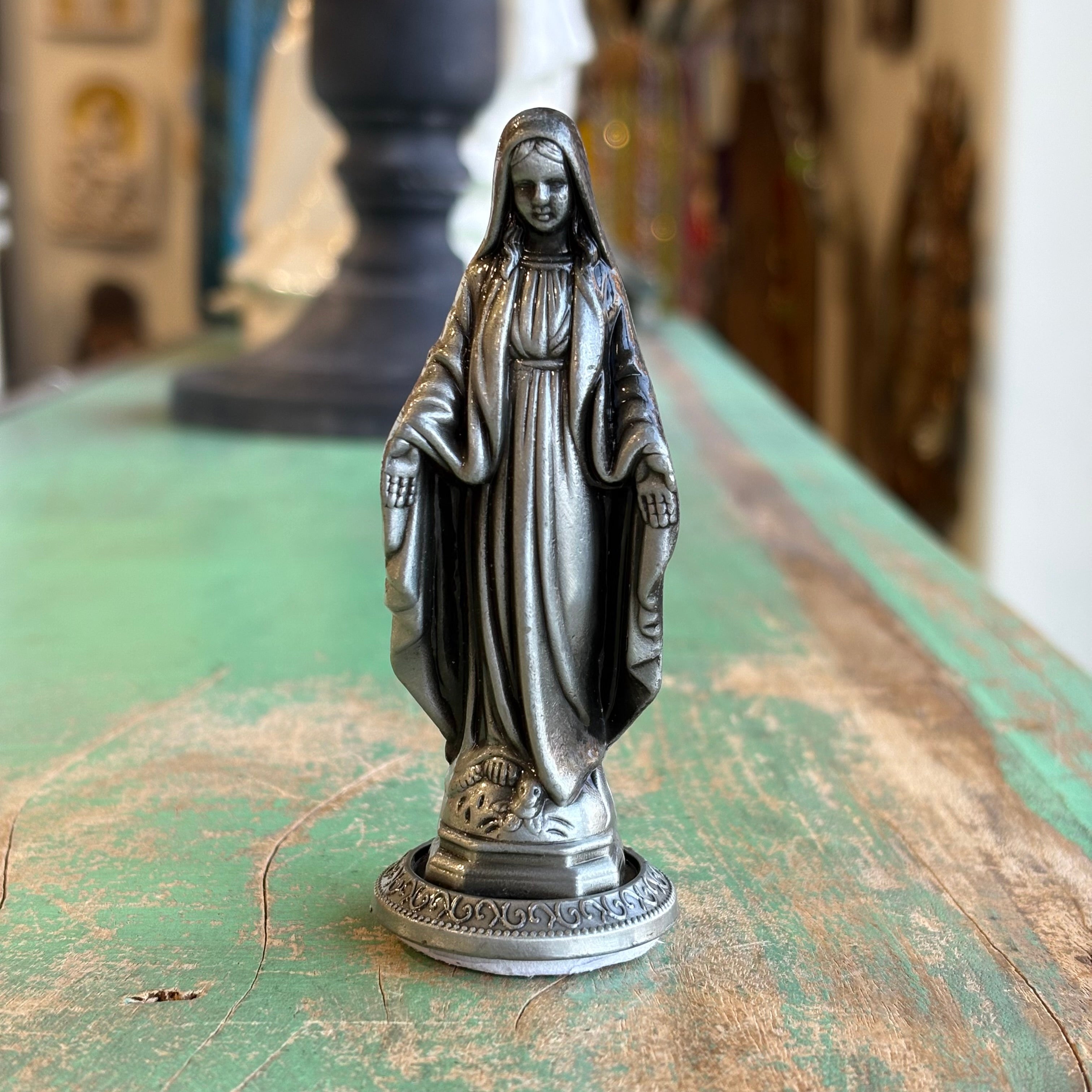Small Silver 3 1/2" Metal Statues