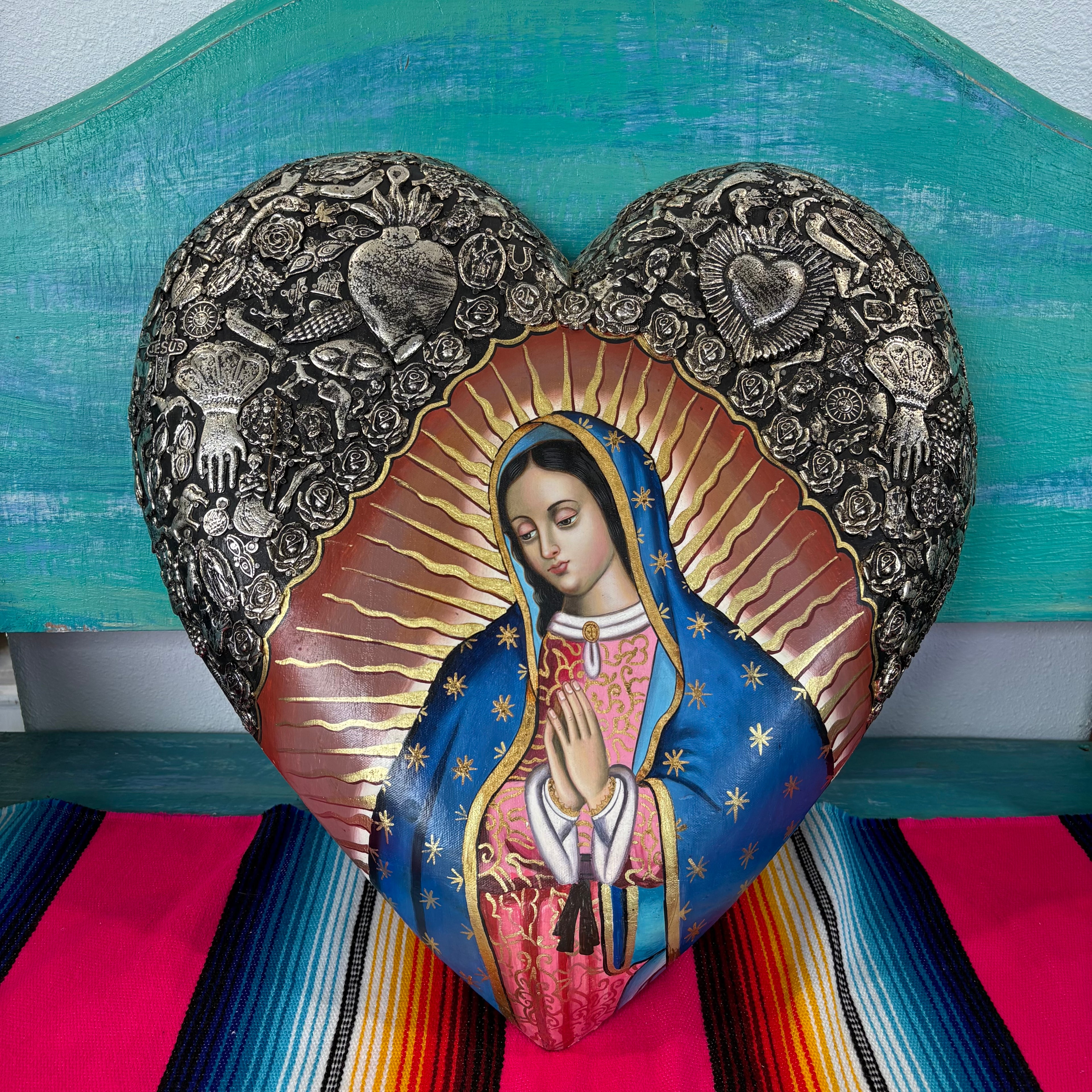 XL Hand Painted OLG Milagros Heart