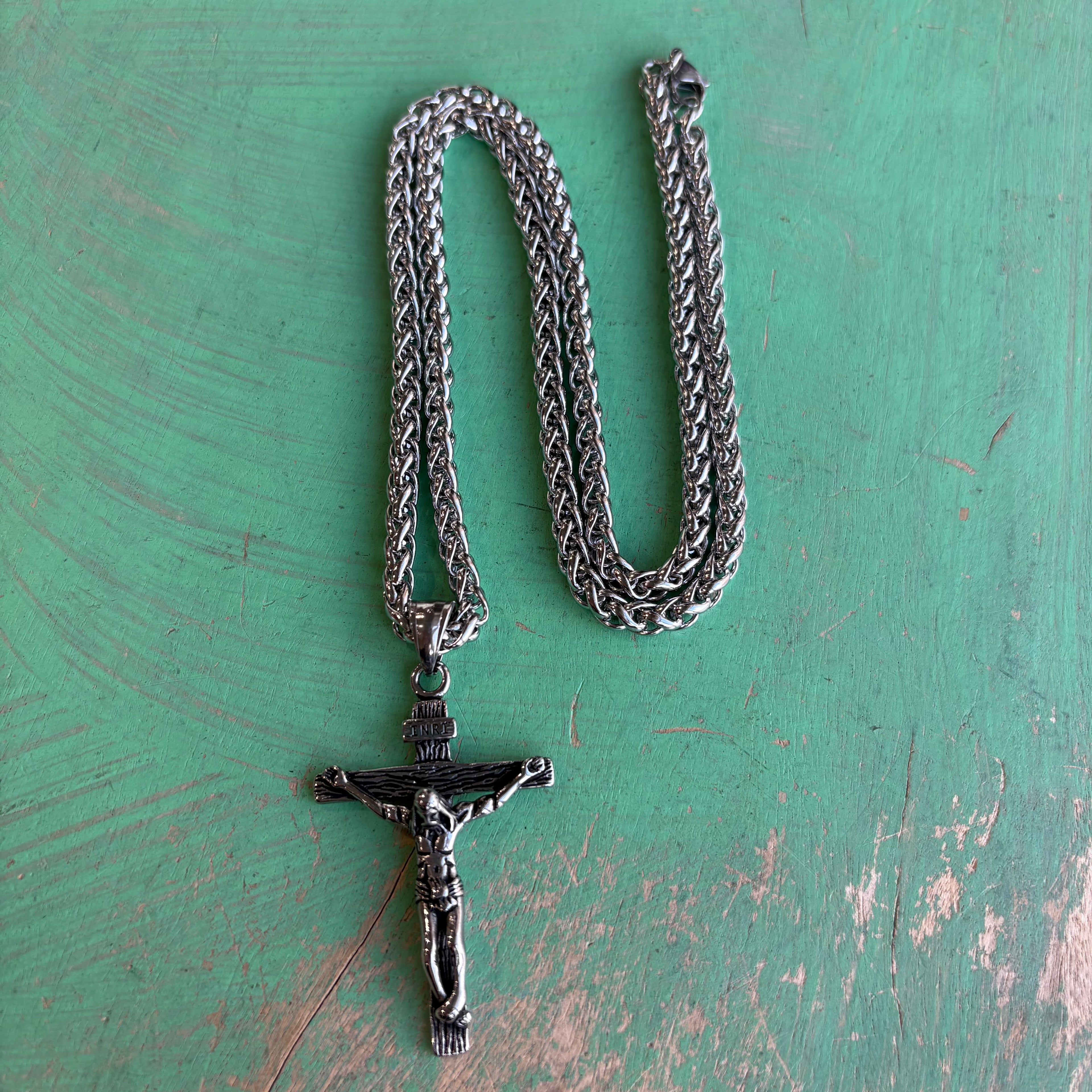 Gold or Silver Stainless Steel Crucifix Necklace