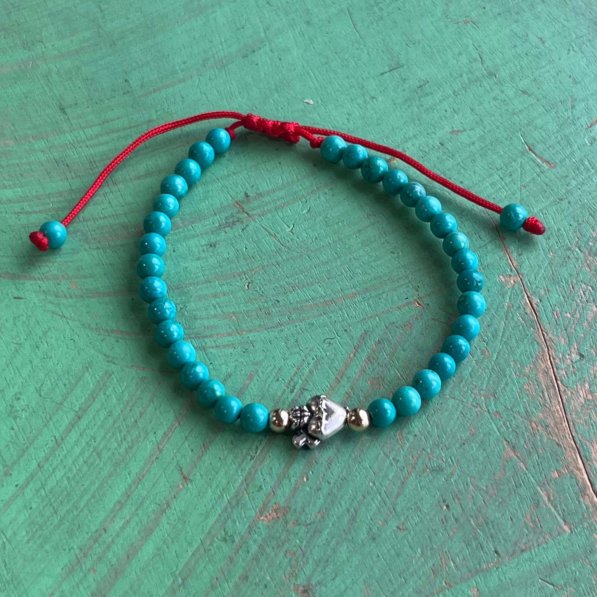 Mini Sacred Heart Turquoise Bracelet or Earrings