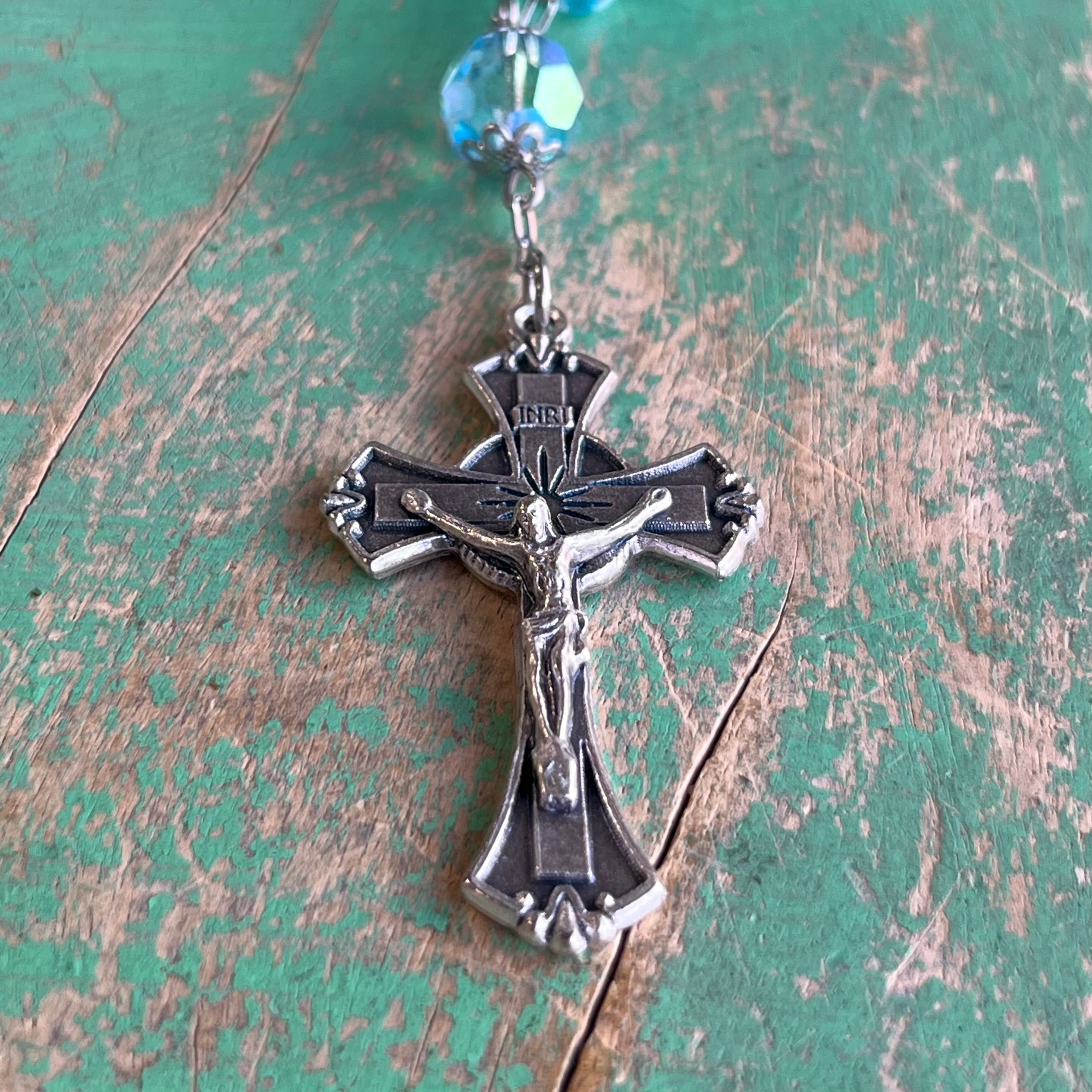 Preciosa Aquamarine Crystal Rosary