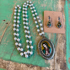 Vintage Glass Pearl Scalloped OLG Necklace or Earrings
