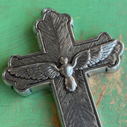 Handcrafted Detailed Pewter Holy Spirit Wall Cross