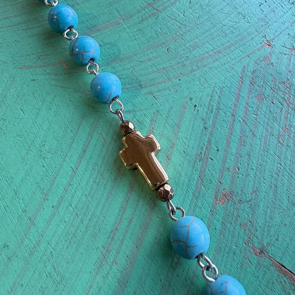 Tranquil Turquoise Cross Necklace