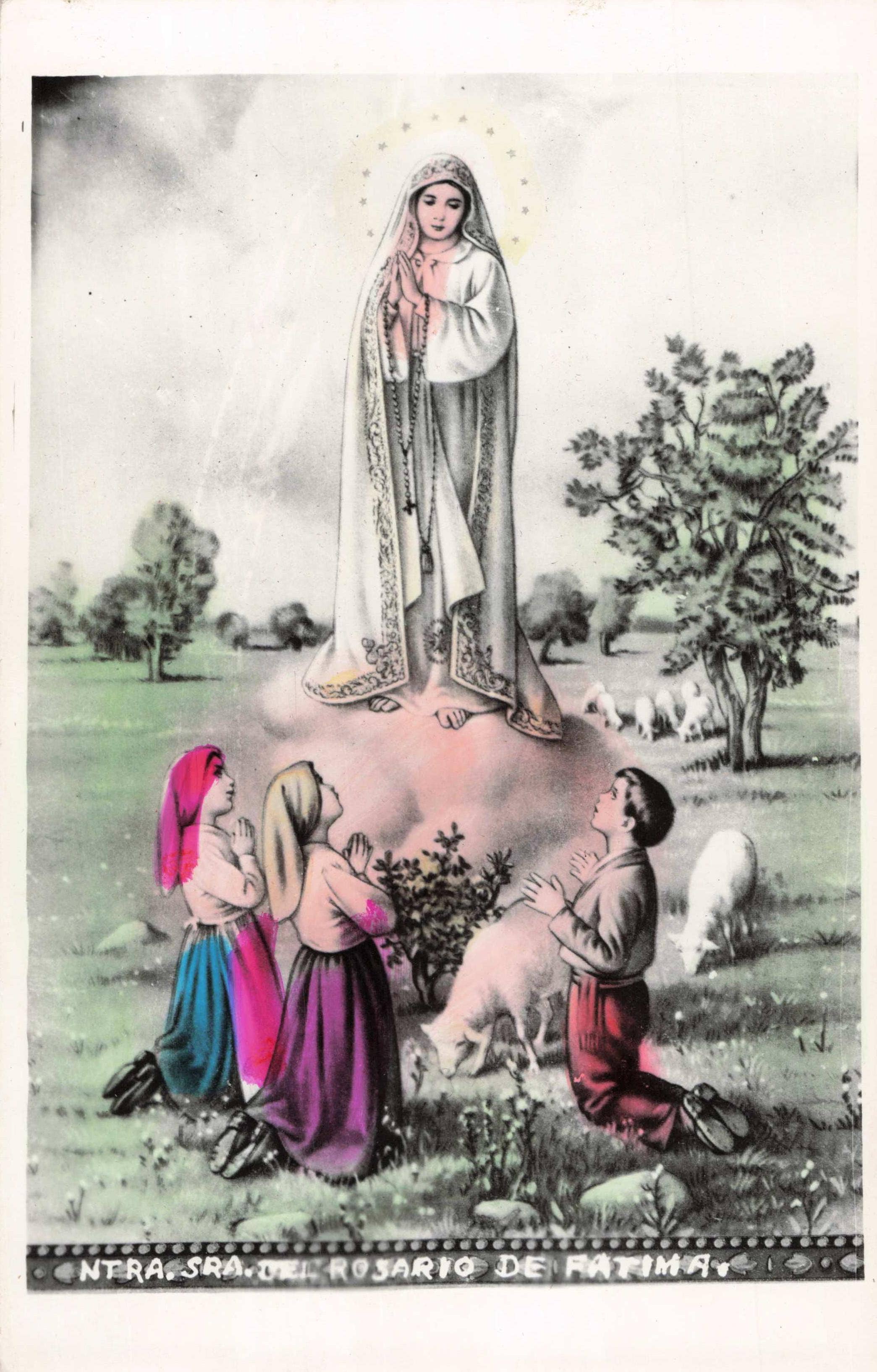 Religious Hand-Tinted Card, - Ntra. Sra. de Fatima, PSC8