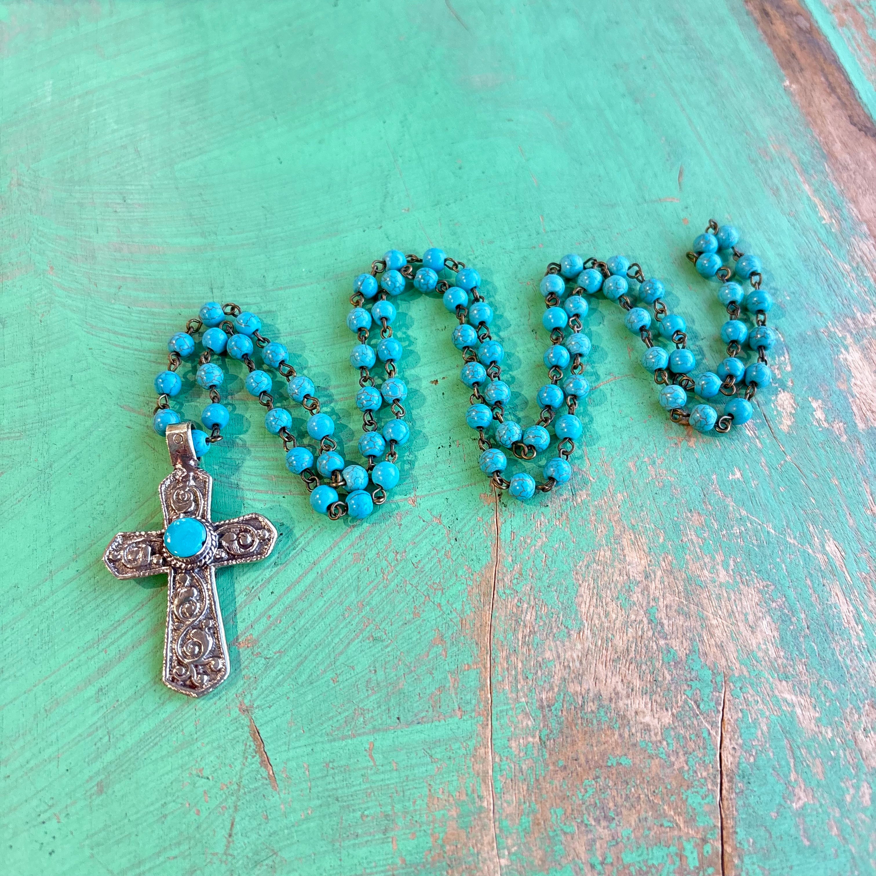 Long Turquoise Faith Necklace