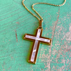 Stainless Steel Shell Cross Necklace