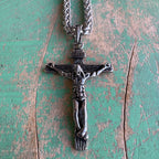 Gold or Silver Stainless Steel Crucifix Necklace