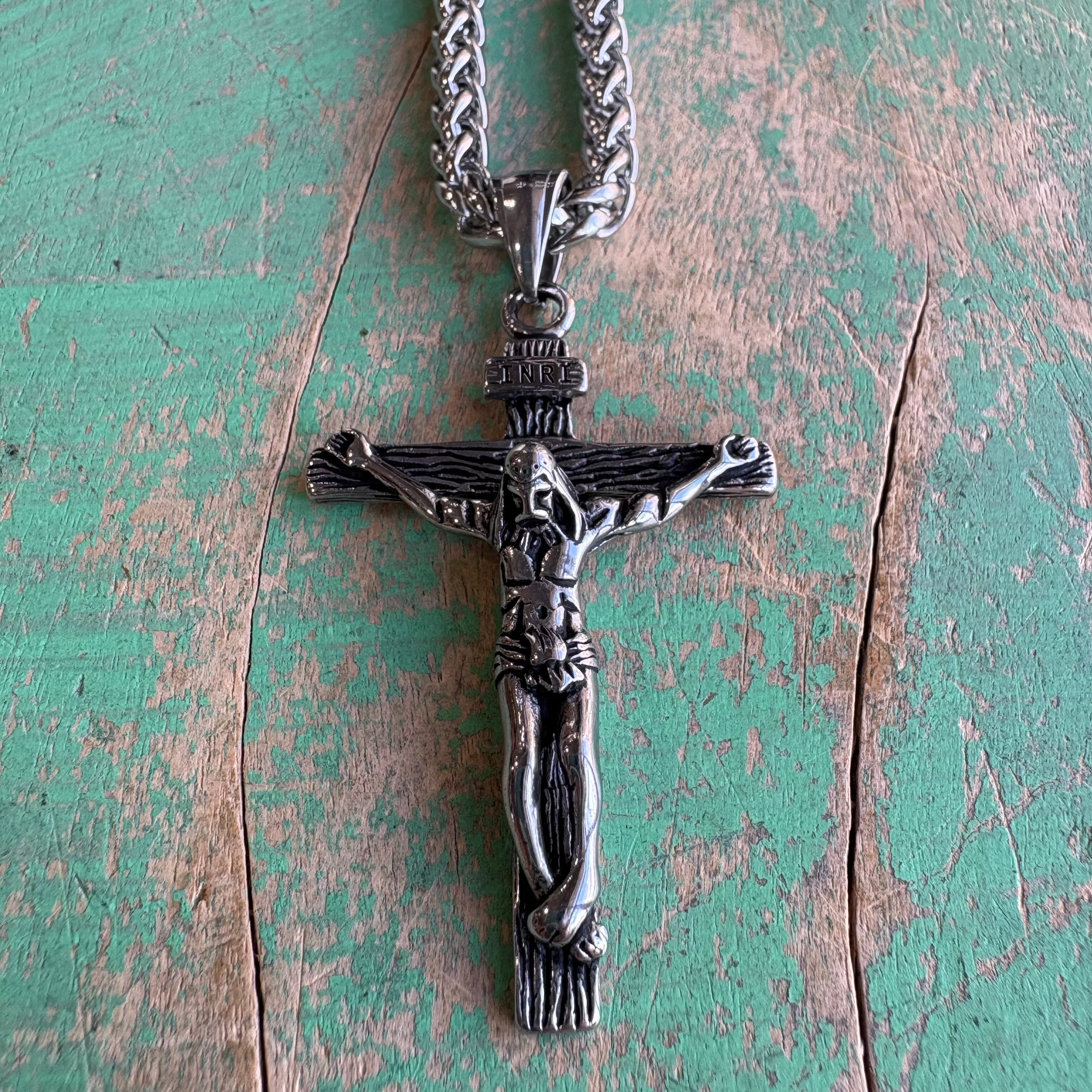 Gold or Silver Stainless Steel Crucifix Necklace
