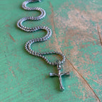 Silver Stainless Steel Crucifix Necklace