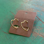 Stainless Steel Heart Hoop Earrings