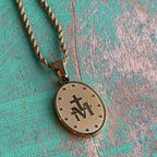 Stainless Steel Miraculous Medal Rope Chain Necklace