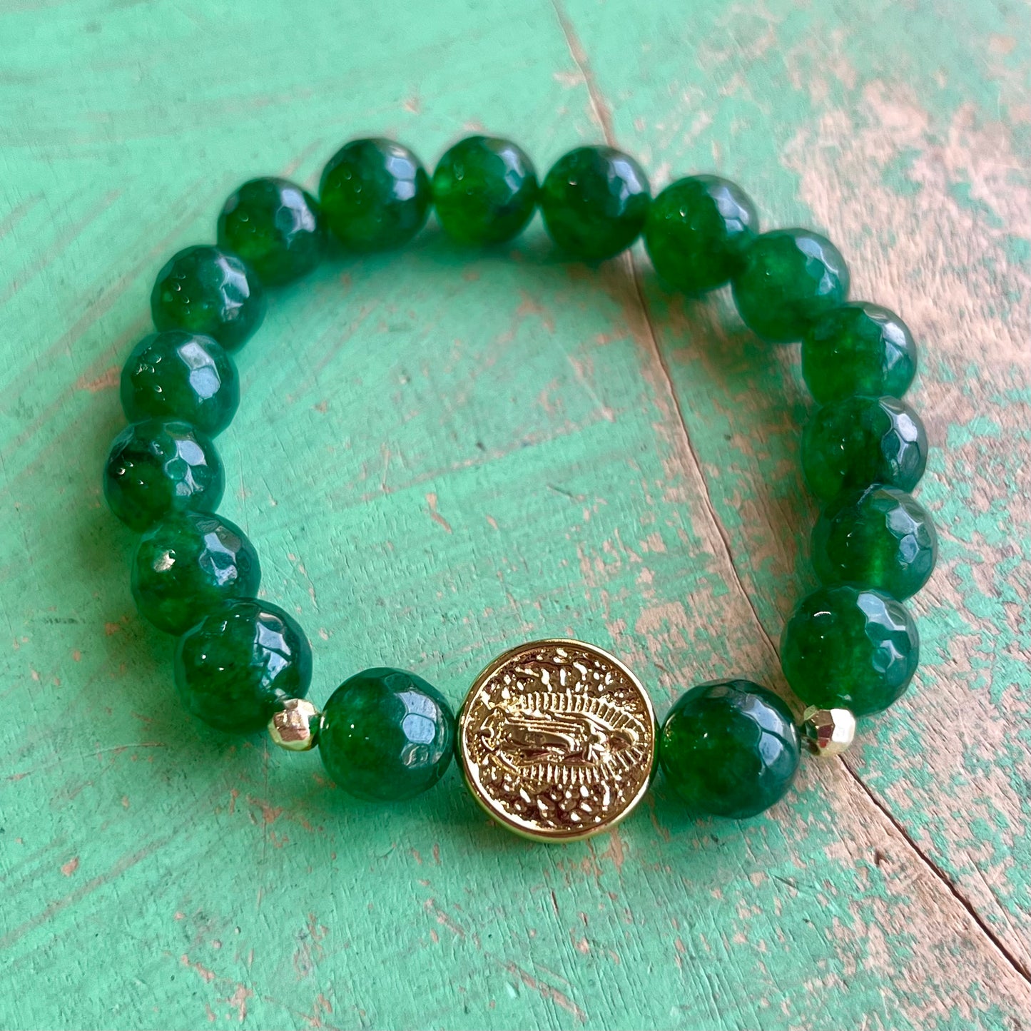 Emerald Green Agate Faith Bracelet