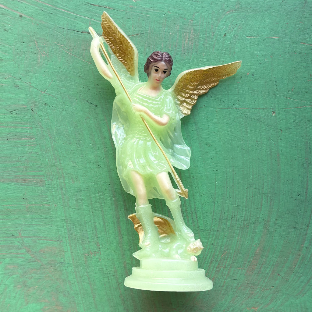 St. Michael the Archangel Magnetic Mini Statue – 5” | Full Color or Glow-in-the-Dark
