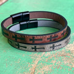 Imitation Leather Cross Bracelet