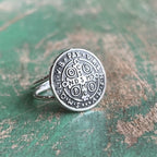 Sterling Silver Medium St Benedict Ring