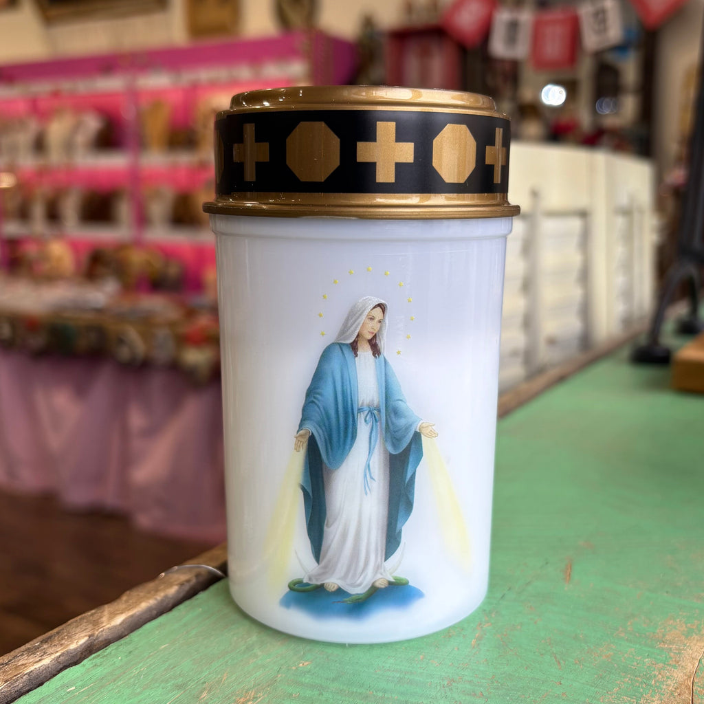 Battery-Operated Religious Prayer Candle – 5”