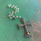 Citrine Glow Jeweled Cross Car & Purse Blessing