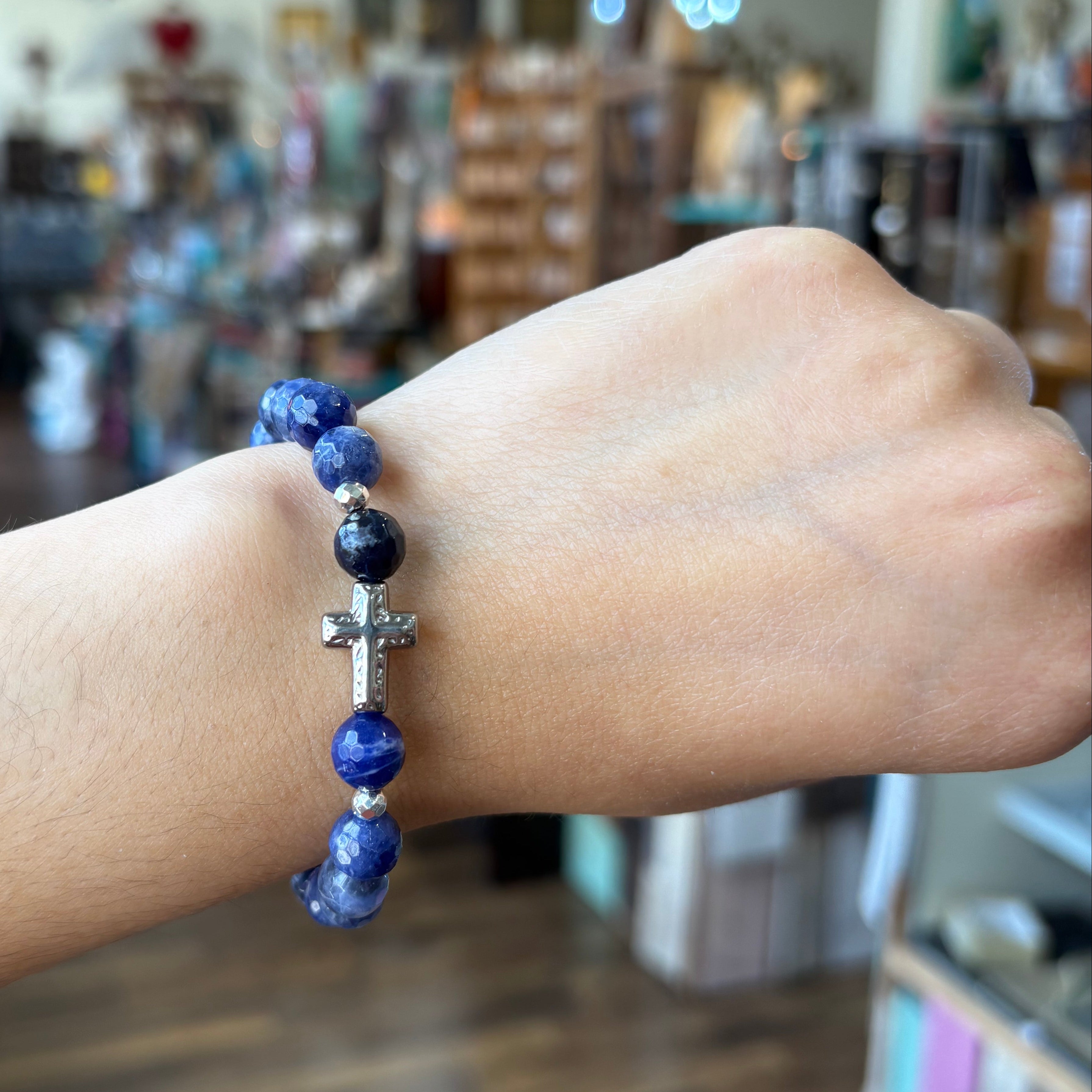 Bold Cross Agate Bracelet