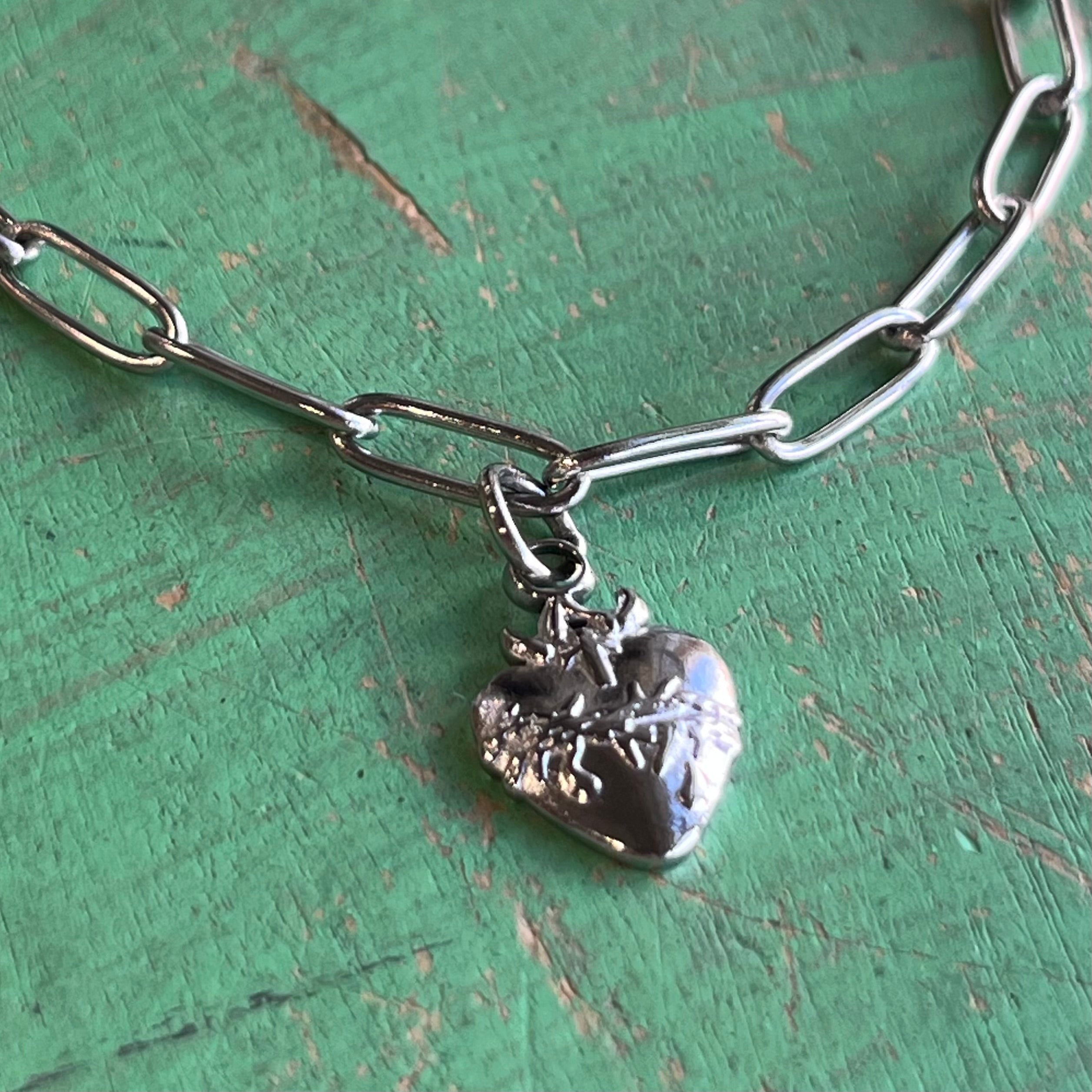 Paperclip Sacred Heart of Jesus Bracelet