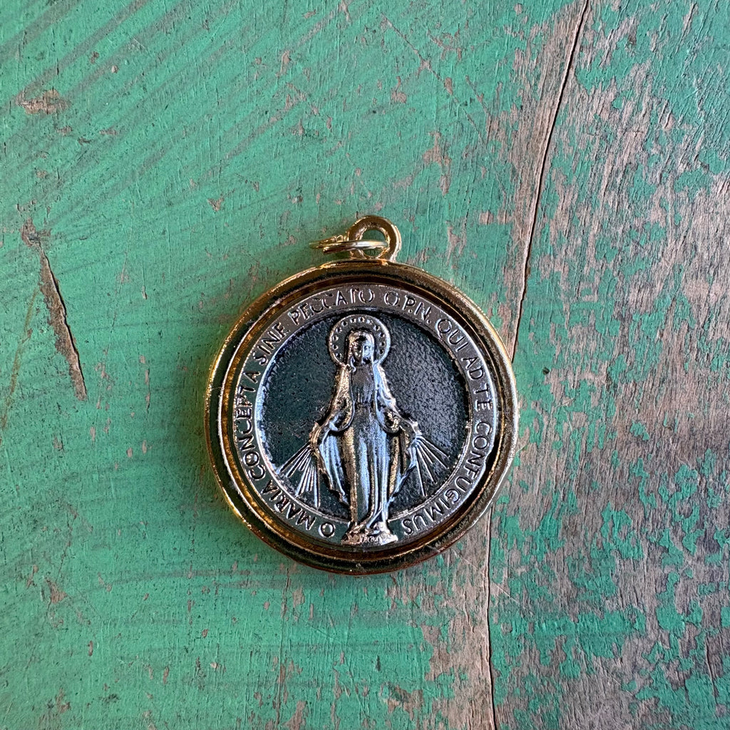 Two Tone Round Miraculous Medal