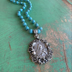 St Therese Turquoise Necklace Or Earrings