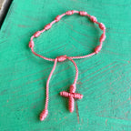 Knotted Cord Rosary Decade Adjustable Bracelet