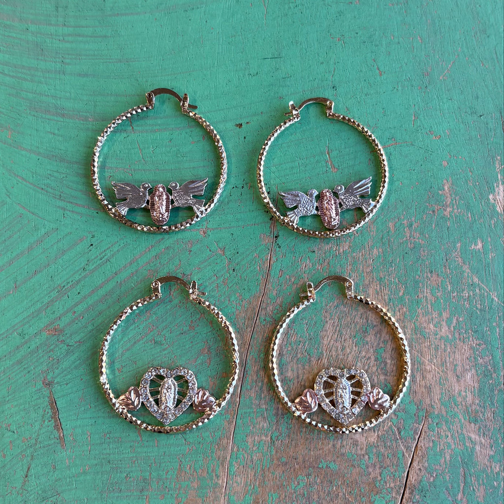 Tri Color Hoop Earrings