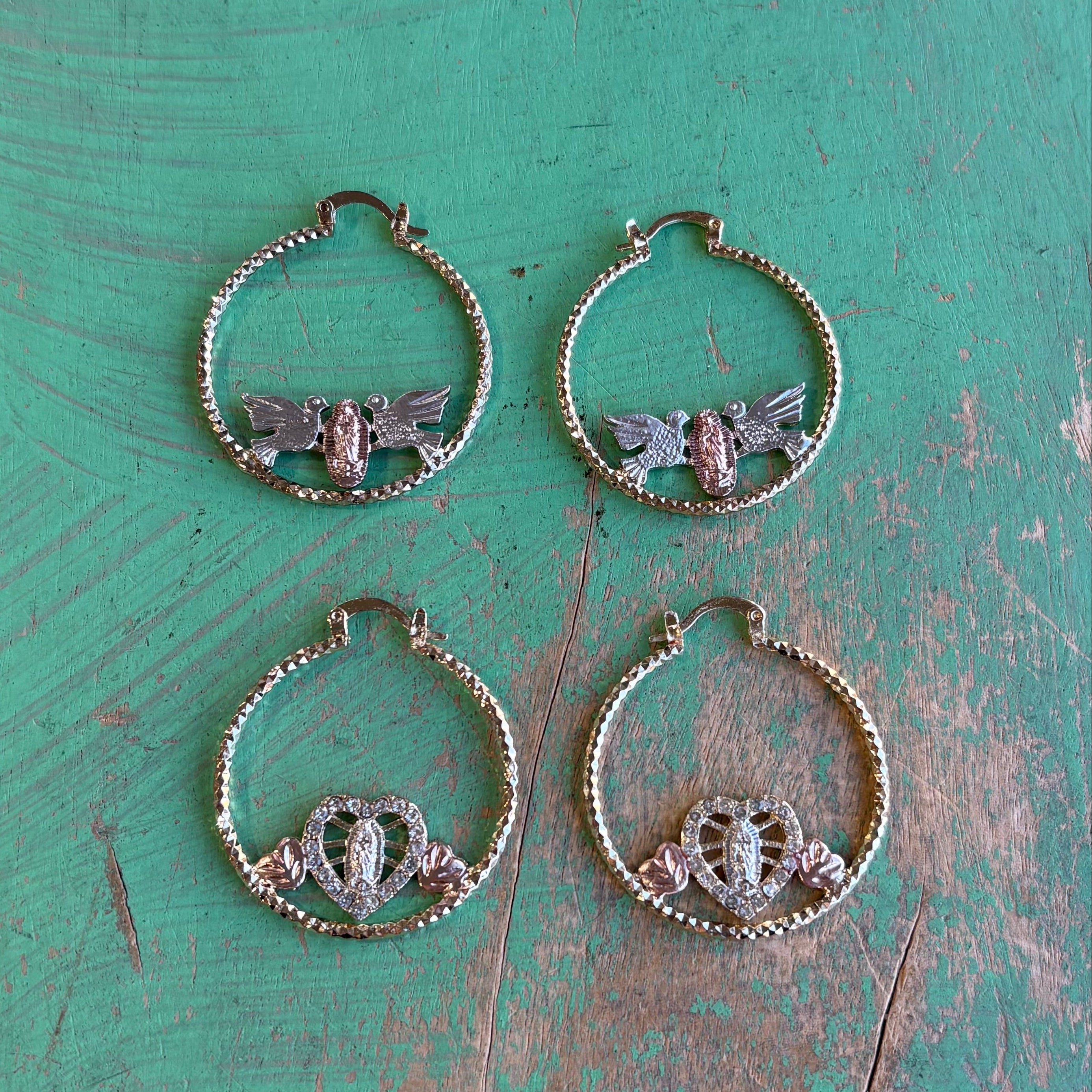 Tri Color Hoop Earrings