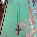 Stainless Steel Big Our Father Cross Necklace