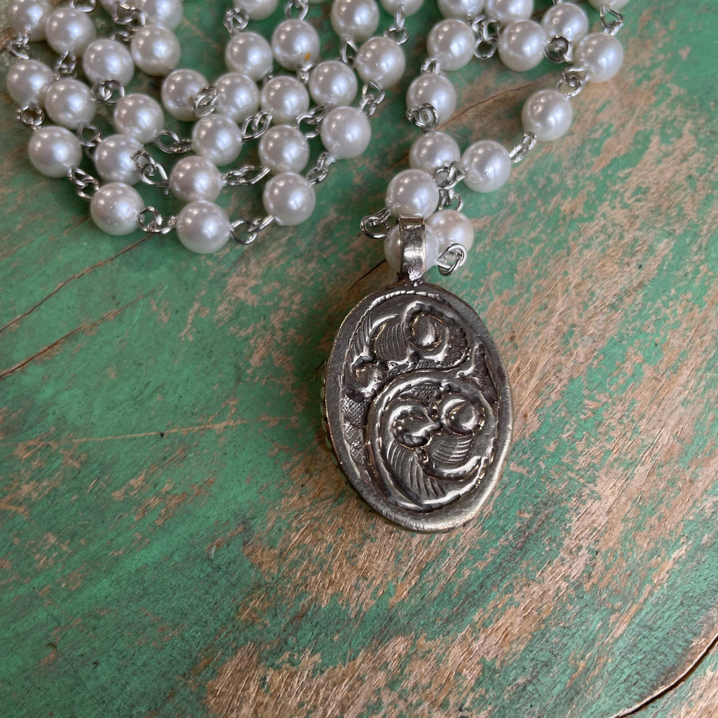 Double Strand Pearl OLG Necklace