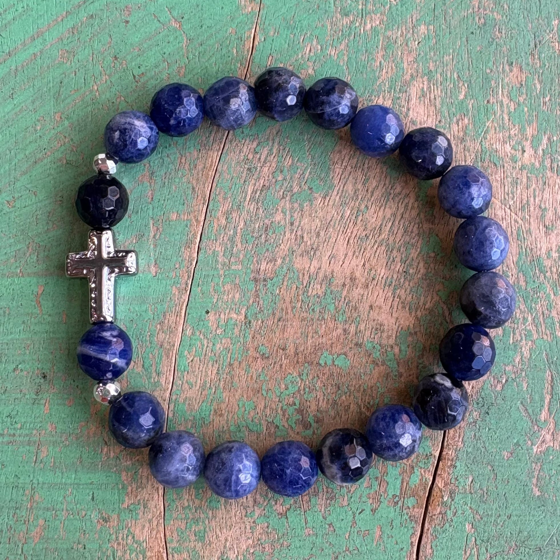 Bold Cross Agate Bracelet