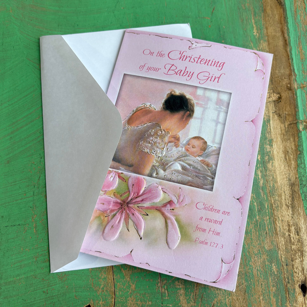 Baby Girl Christening Card
