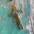 Glass Bead St Benedict Rosary