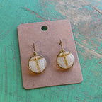White Mosaic Crucifix Necklace or Earrings