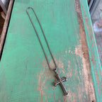 Stainless Steel Big Our Father Cross Necklace