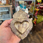 Bronze Sacred Heart Tin Ornaments