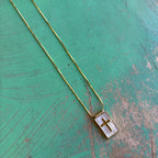 Gold Plated Mother of Pearl Cross Necklace – Adjustable 17” Faith Pendant