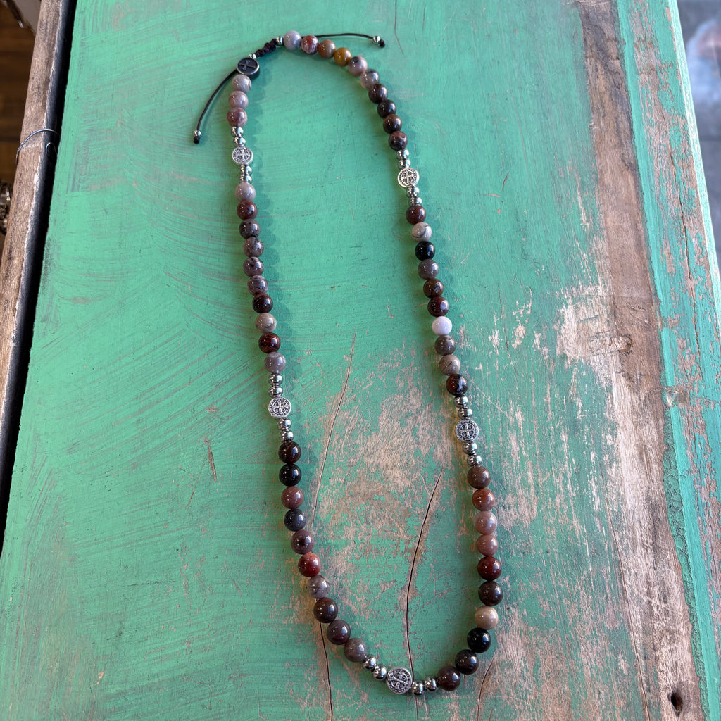 Men's St Benedict Rosary Wrap Bracelet