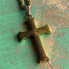 Iron Thick Gold Cross 24” Necklace