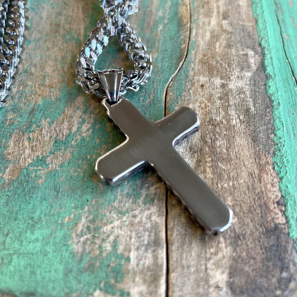 Stainless Steel Brave Cross Chain Necklace
