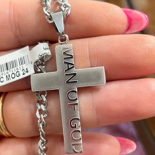 Man of God Cross 24” Necklace
