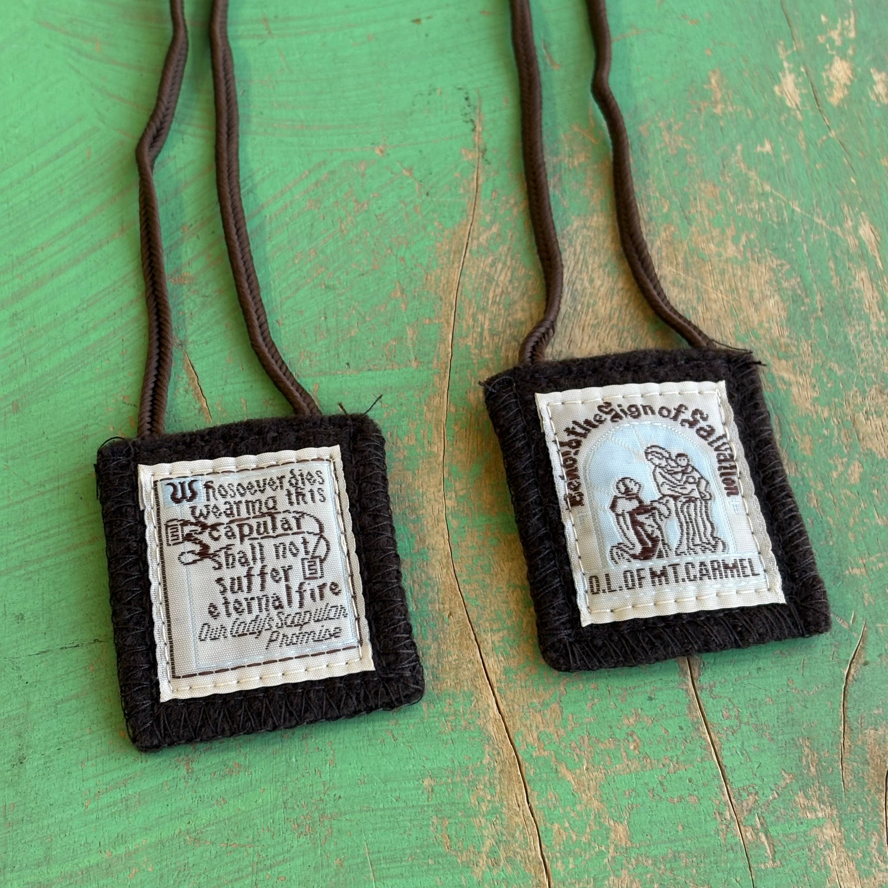 Brown Wool 2" Scapular of Our Lady of Mount Carmel – Traditional Catholic Devotional