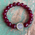 Cranberry Two Tone St Benedict Bracelet