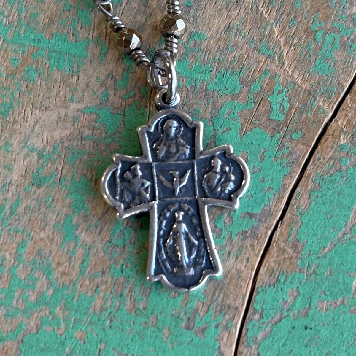 5 Way Cross Necklace and Earrings