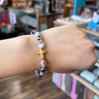 Bold Cross Agate Bracelet