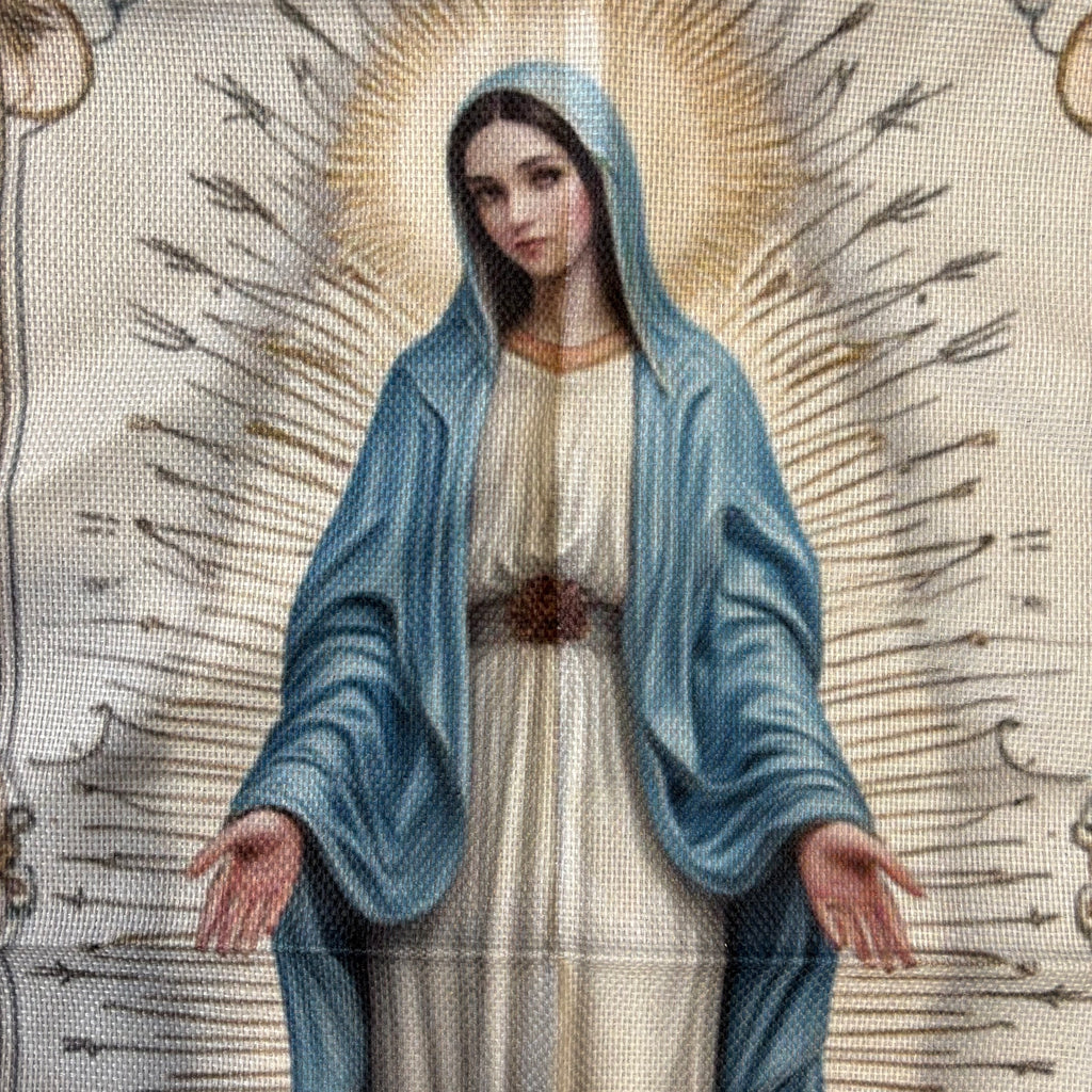 Blue Virgin Mary Table Runner