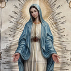 Blue Virgin Mary Table Runner