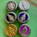 Metal Pyx Box - 2" With Sacred Images