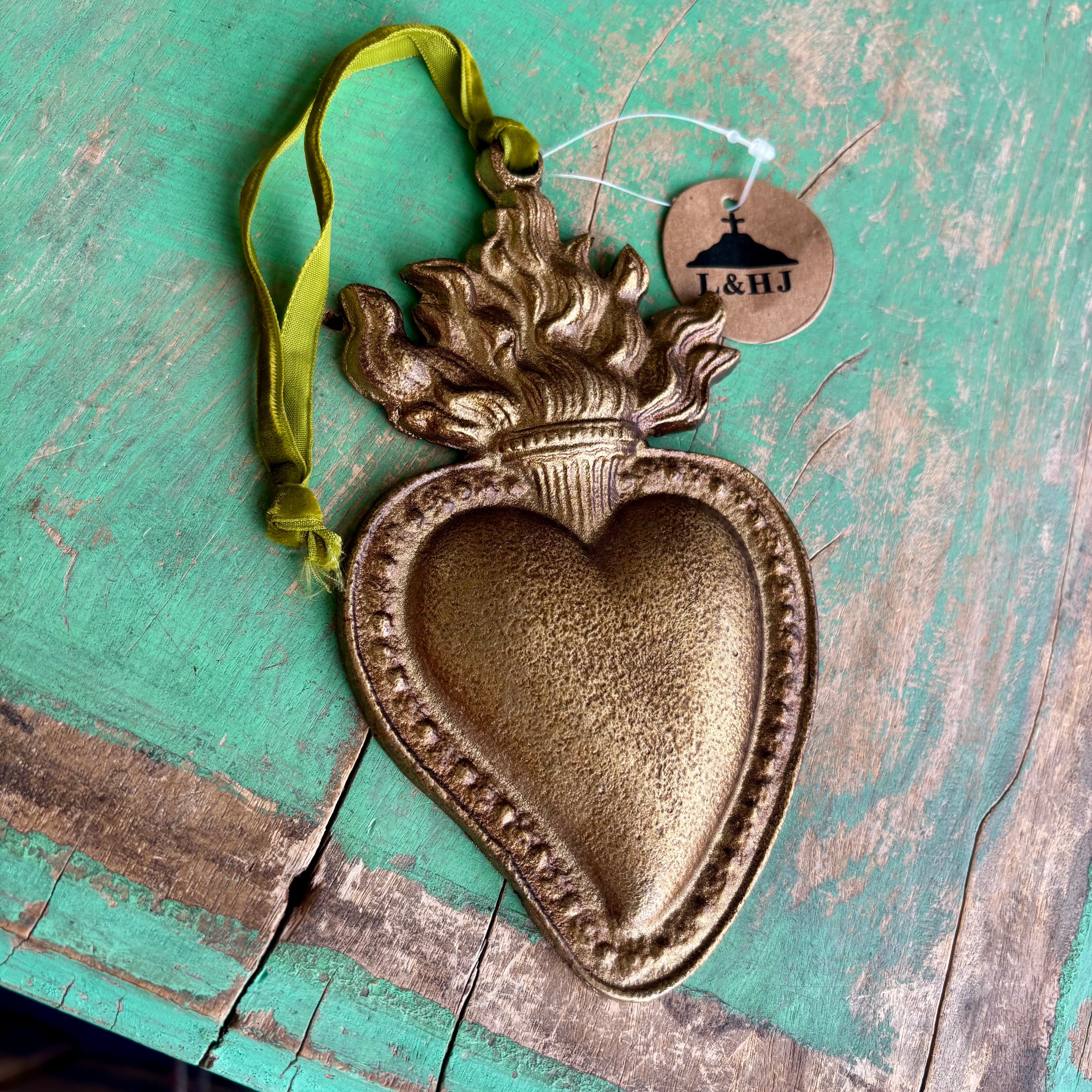Aluminum Flaming Sacred Heart